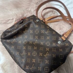Monogram Style Brown Tote Bag